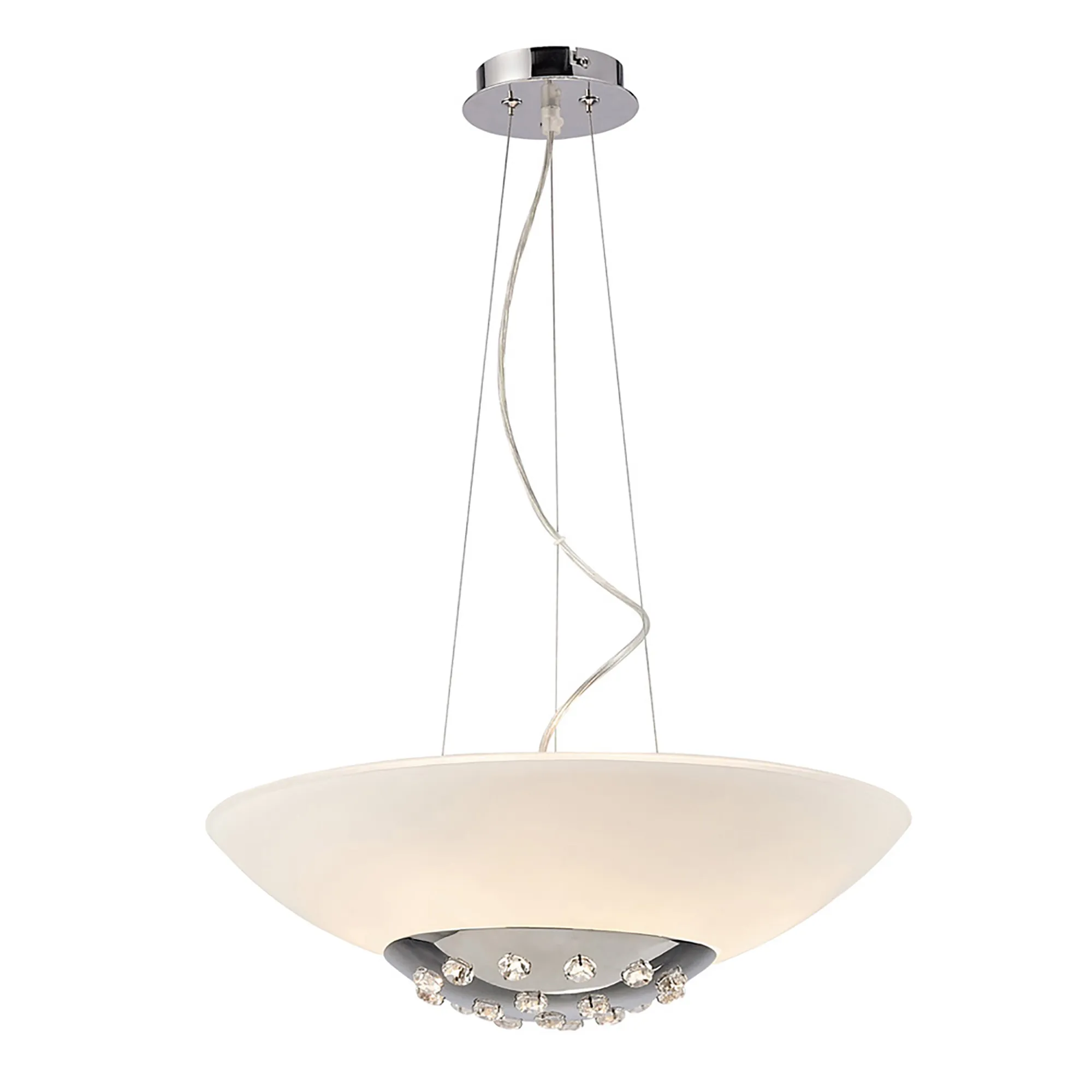 IL30693  Amada Crystal Pendant 6 Light Polished Chrome